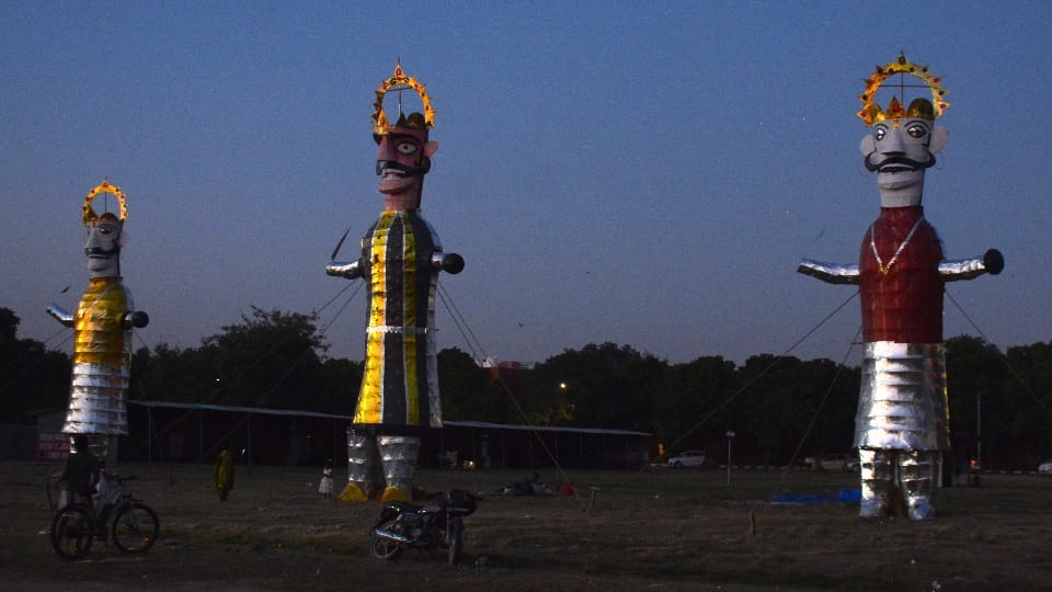 Dussehra in Chandigarh mohali today Ravan Dahan at 49 locations