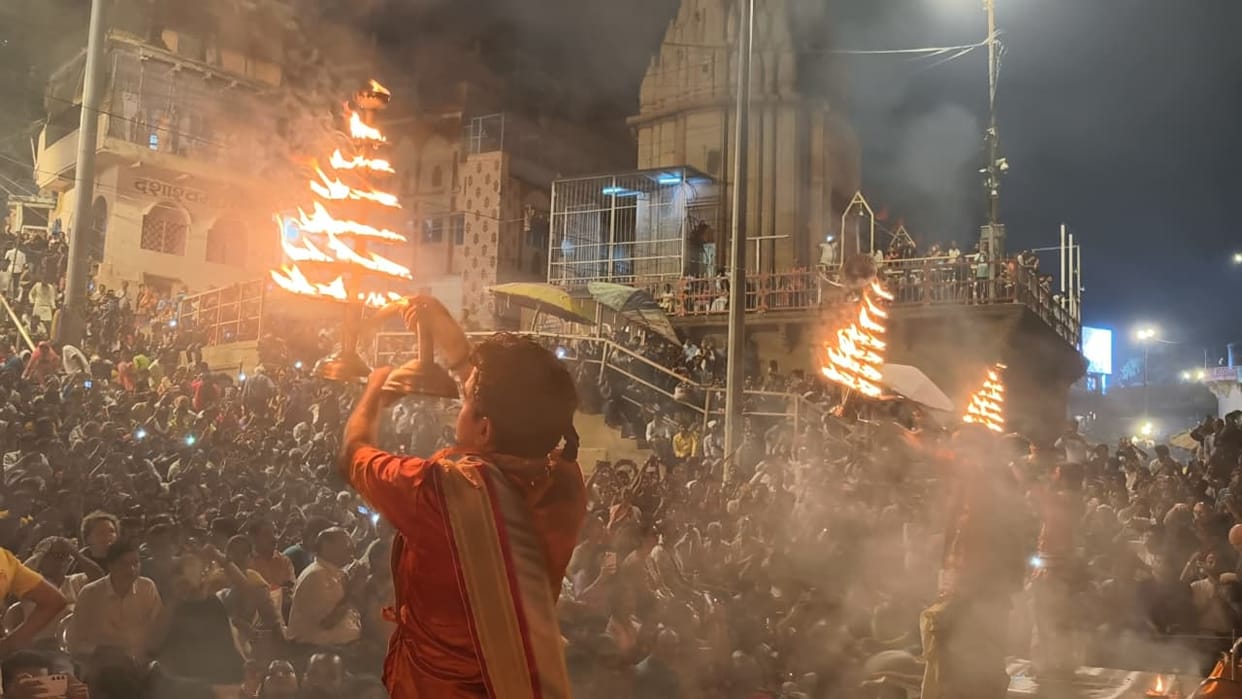 Varanasi Ganga Aarti returns to Dashashwamedh Ghat after 64 days