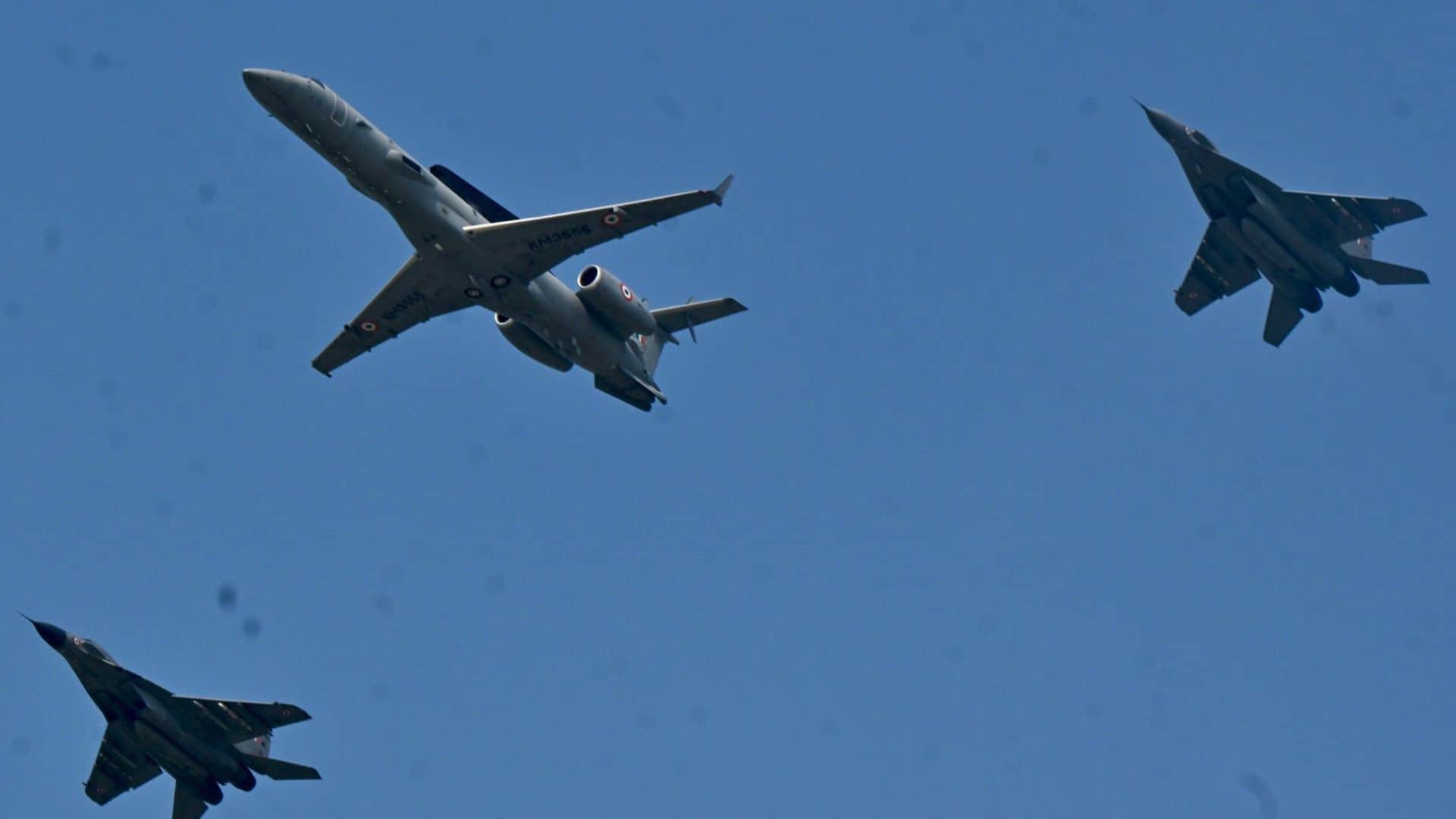 Air Show 7 aircraft Varanasi airport including Lockheed Martin C-130J Super Hercules take skies