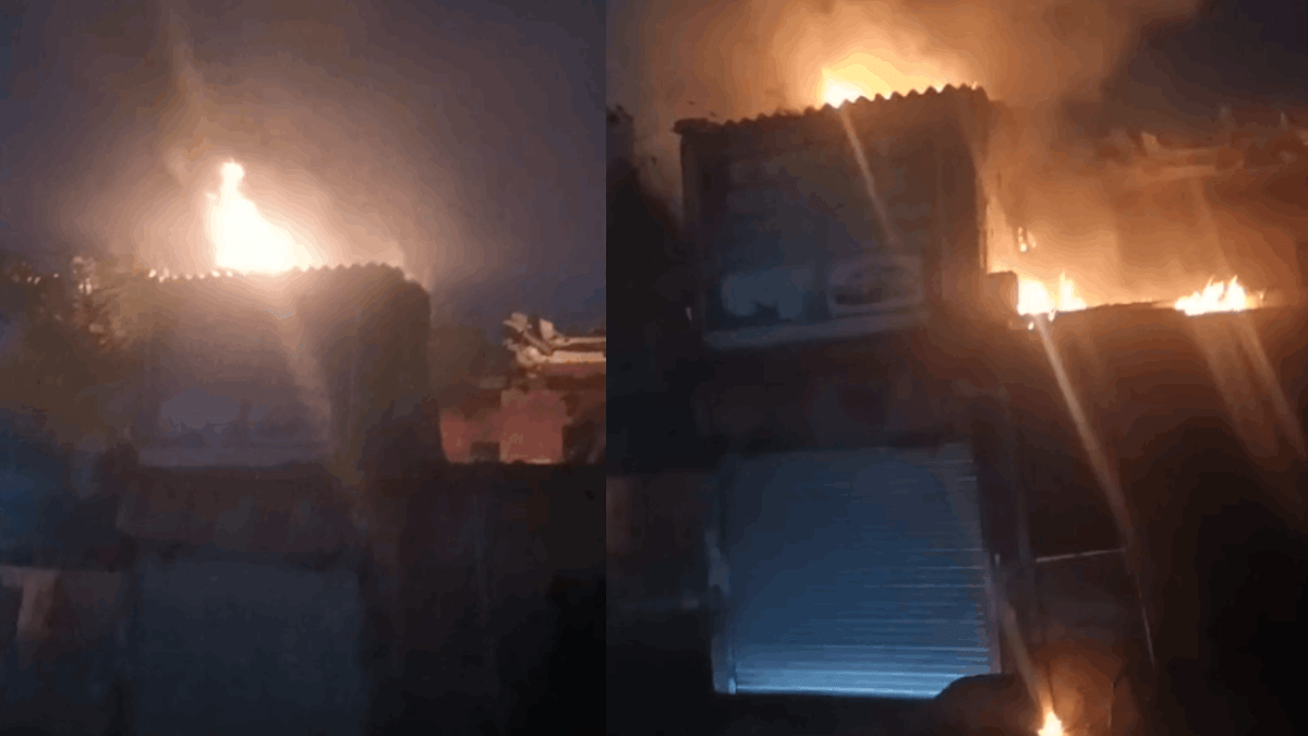गाजियाबाद: देर रात विक्रम एन्क्लेव में एक कार वर्कशॉप में लगी आग, घरों से निकल सड़क पर आए लोग