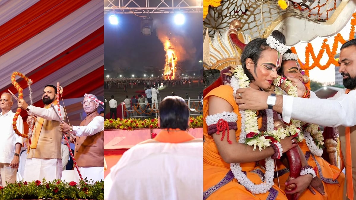बिहार: पटना के गांधी मैदान में रावण वध समारोह, मुख्यमंत्री सम्राट चौधरी ने की भगवान श्रीराम की आरती
