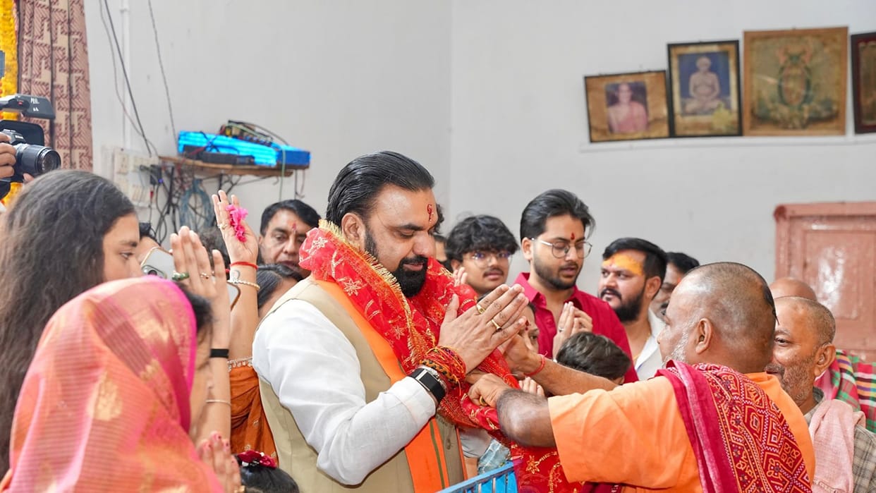 CM Samrat offered prayers at the Durga temples in Teldiha-Asarganj and inspected the Badua River riverfront.