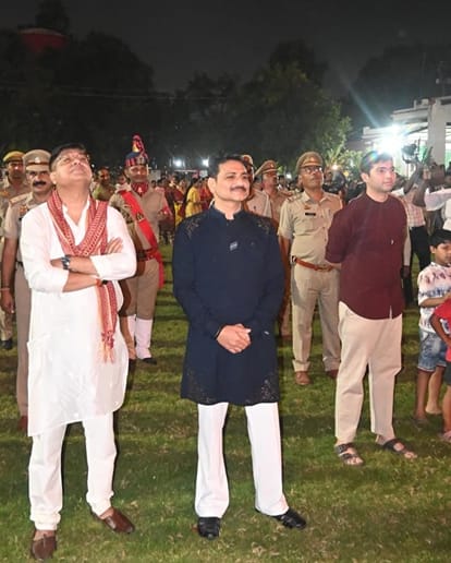 Varanasi Police Commissioner Mohit Agarwal participated in Ravan Dahan alongside the police family