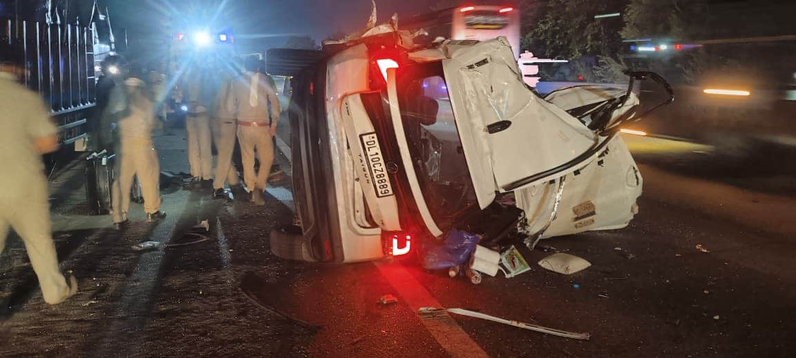 Yamuna Expressway Accident: Car Crashes into Parked Truck One Dead Three Injured