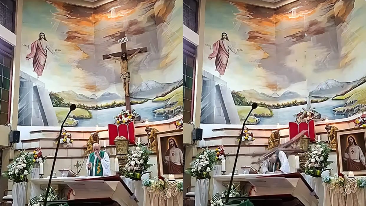Pastor Hit by a Massive Cross During Church Service Video Goes Viral