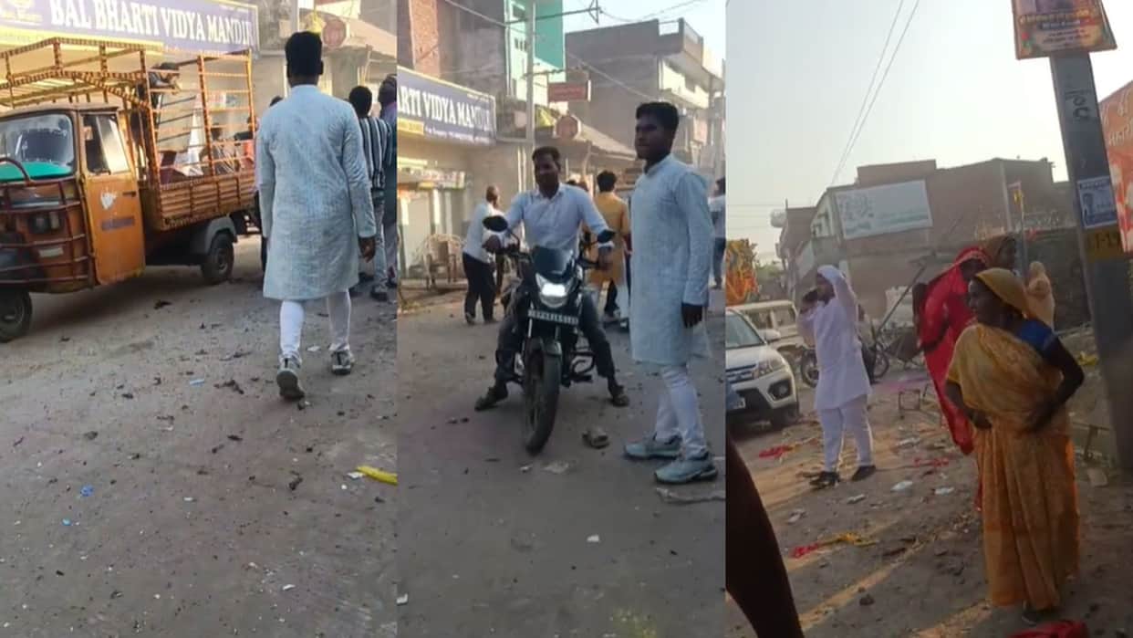 firecrackers blast during immersion procession 12 people injured in bhadohi