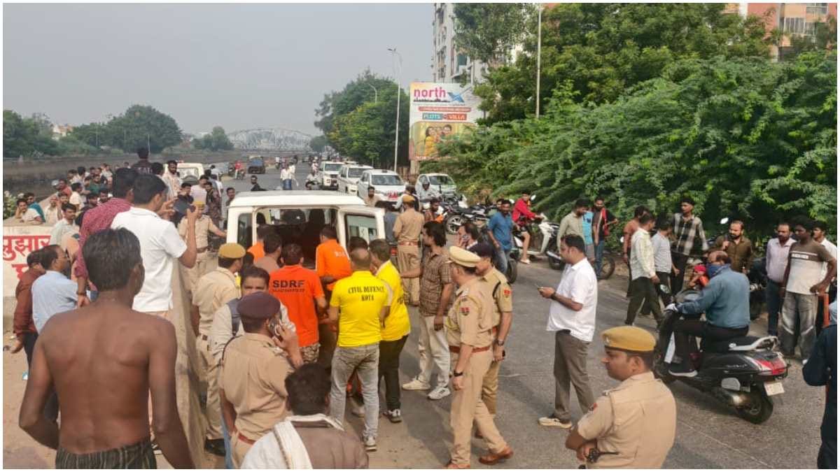 kota canal accident durga idol immersion boat capsized two bodies recovered two missing