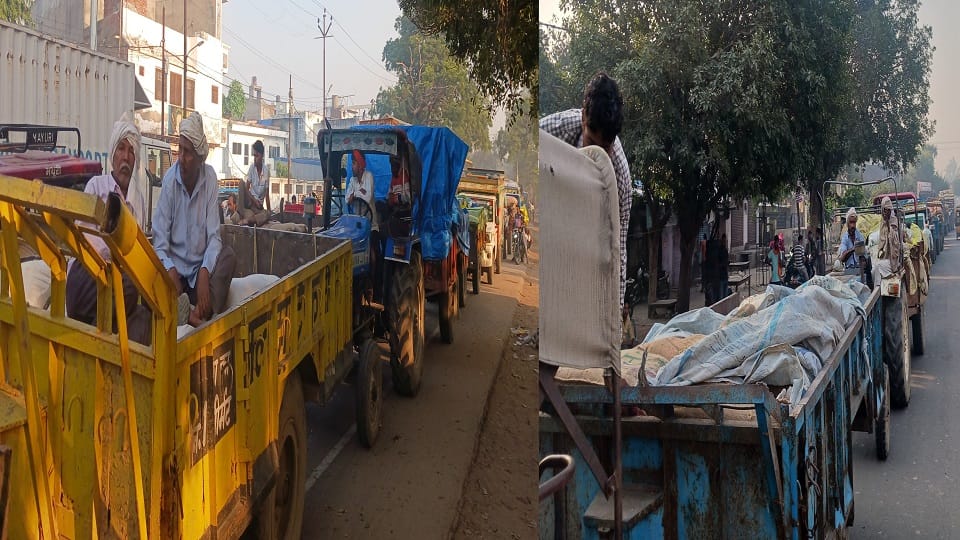 Hathras Mandi Paddy Arrival Jam