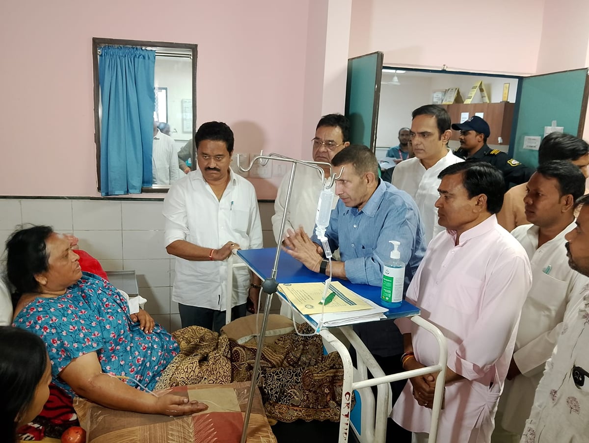 ग्वालियर हादसा: जीतू पटवारी ने सरकार को घेरा, 25-25 लाख मुआवजा देने की मांग, एम्स पहुंचकर घायलों से मिले
