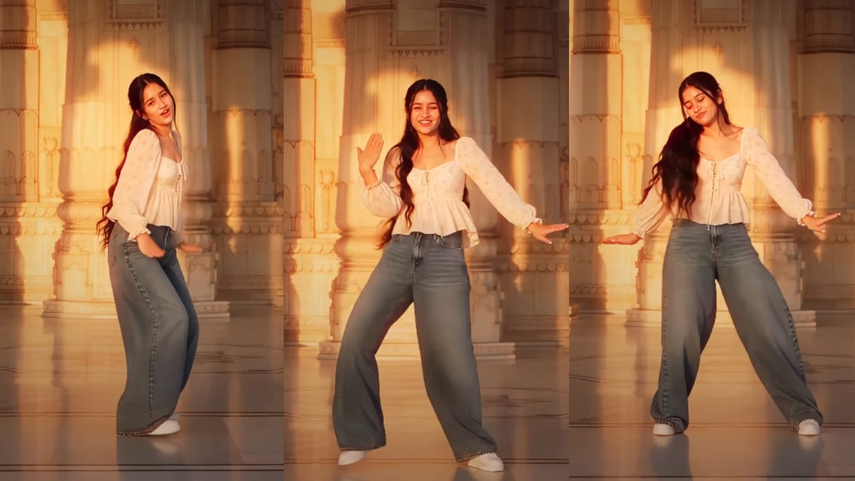 girl performs cute dance on character dheela hai song viral video