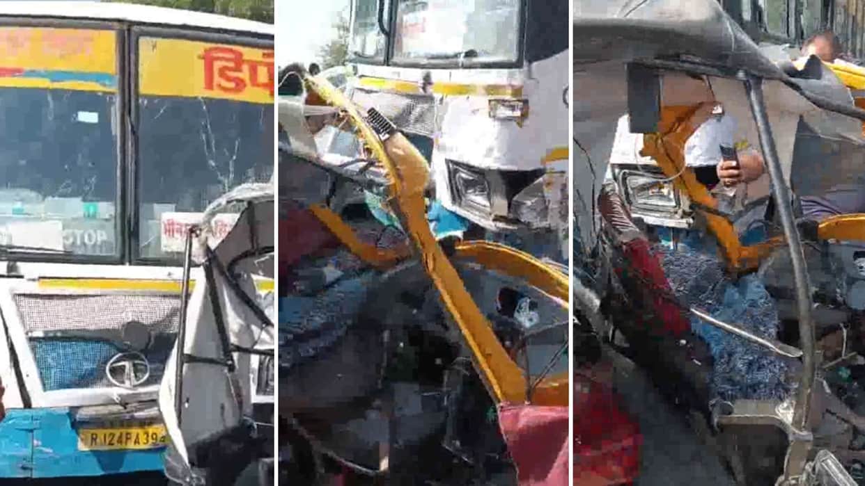 Jalore: 3 dead, including mother and two children, in collision between a bus and tempo