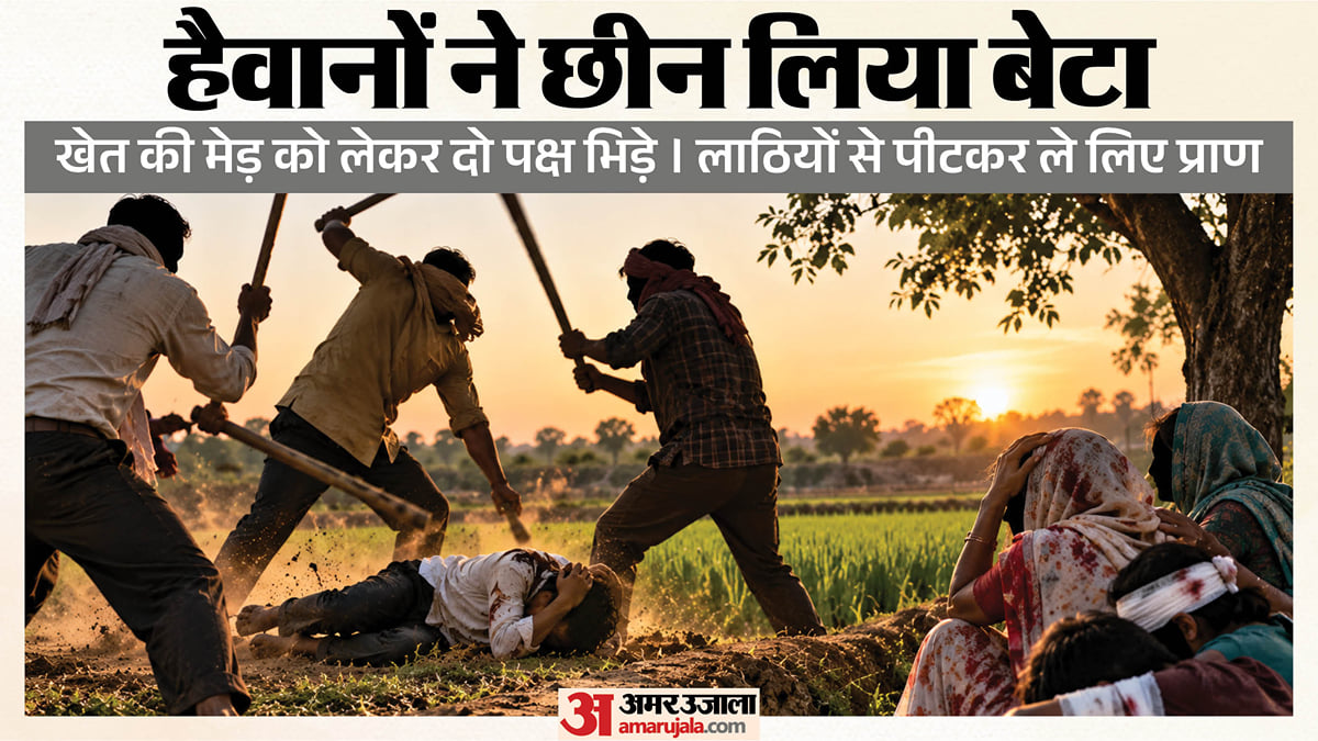 खूनी संघर्ष: खेत की मेड़ को लेकर बिगड़ी बात तो युवक को लाठी-डंडों से पीट-पीटकर मार डाला, मां समेत चार घायल