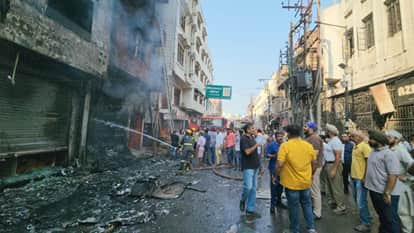 Major fire in Varanasi Blaze breaks out in a shop selling brooms and paints