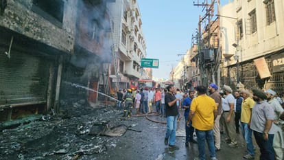 Major fire in Varanasi Blaze breaks out in a shop selling brooms and paints