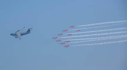 Varanasi: Air Forces prowess resonates over Ganga spectators thrilled by maneuvers of Rafale and Sukhoi jets