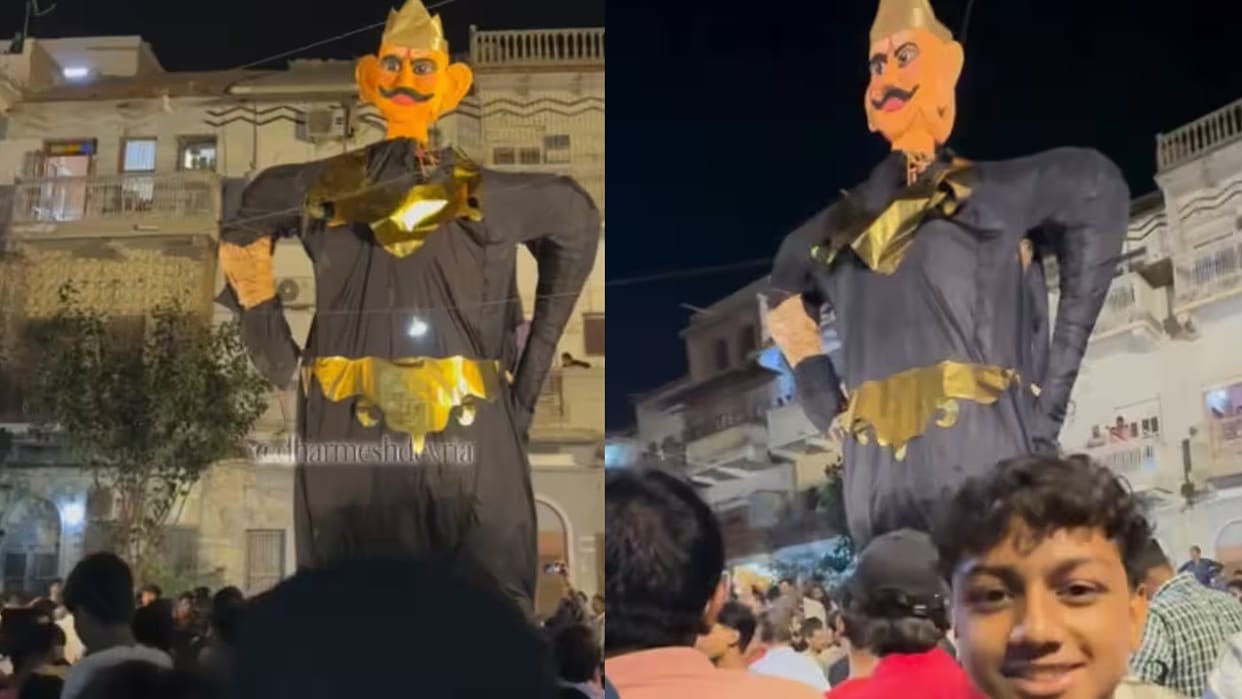viral Ravana video People Start Making Fun Of Ravanas Effigy On Dussehra In Pakistan