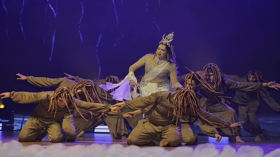 actress Hema Malini perform dance drama titled Maa Ganga at Brajraj Utsav in vrindavan in mathura