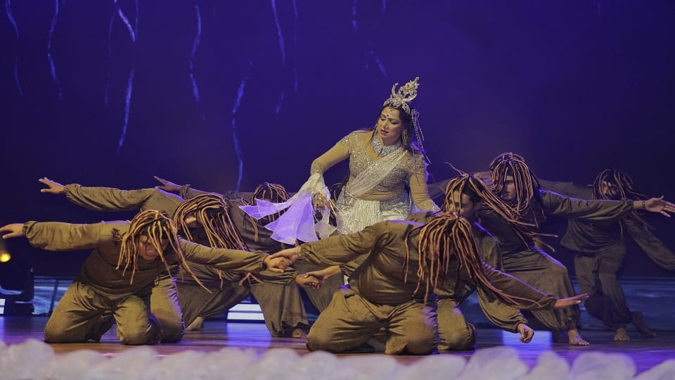 actress Hema Malini perform dance drama titled Maa Ganga at Brajraj Utsav in vrindavan in mathura