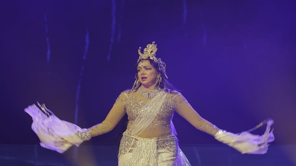 actress Hema Malini perform dance drama titled Maa Ganga at Brajraj Utsav in vrindavan in mathura