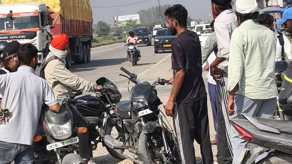 Accident on National Highway-74 in Jafarpur