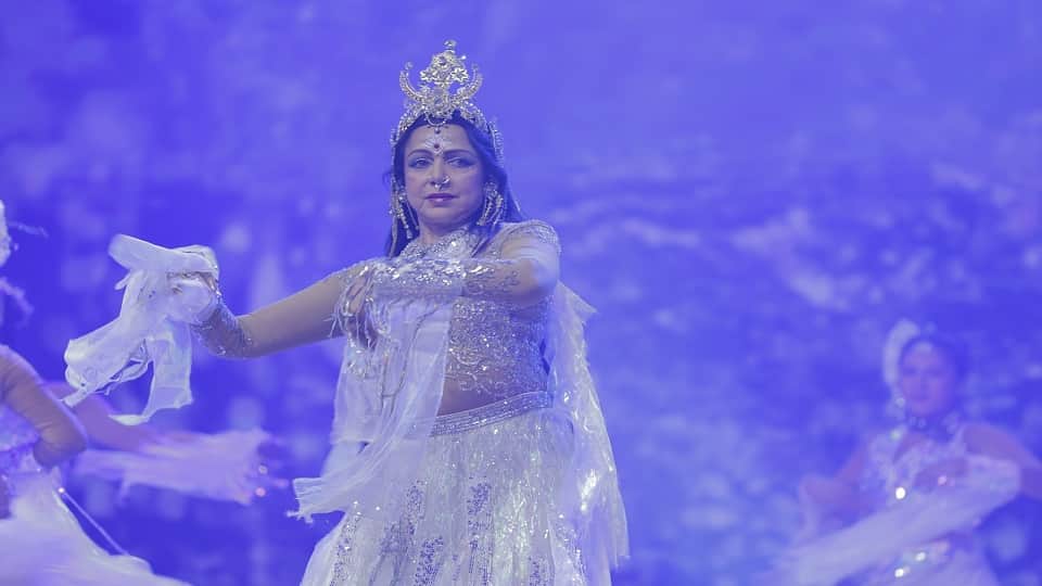 actress Hema Malini perform dance drama titled Maa Ganga at Brajraj Utsav in vrindavan in mathura