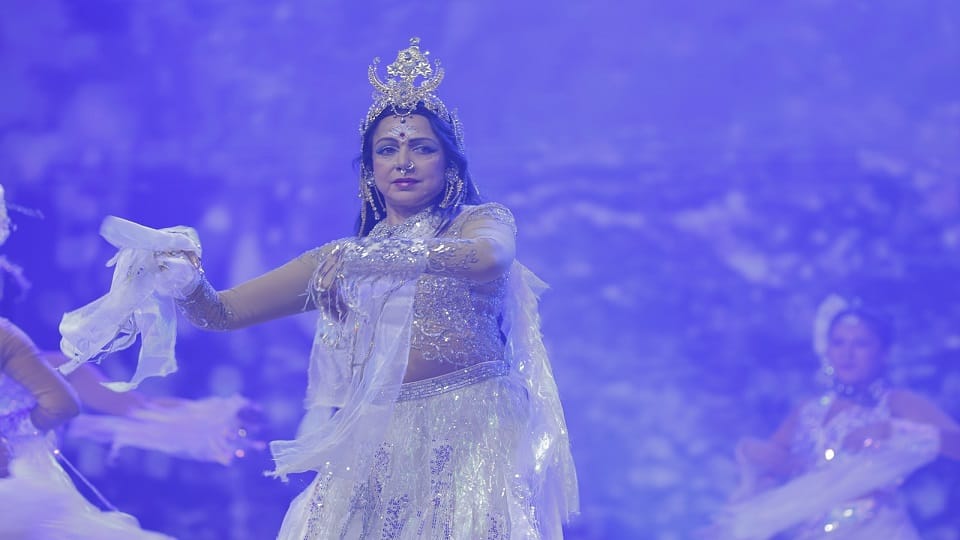 actress Hema Malini perform dance drama titled Maa Ganga at Brajraj Utsav in vrindavan in mathura