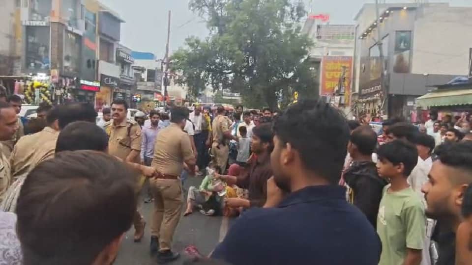 School bus runs over couple riding bike woman died in mathura