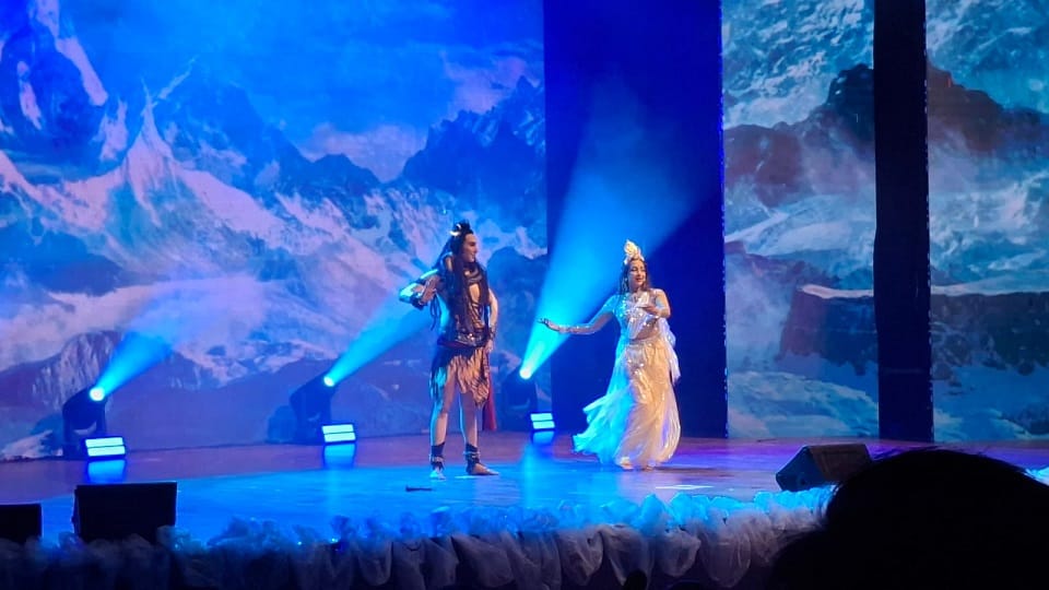 actress Hema Malini perform dance drama titled Maa Ganga at Brajraj Utsav in vrindavan in mathura