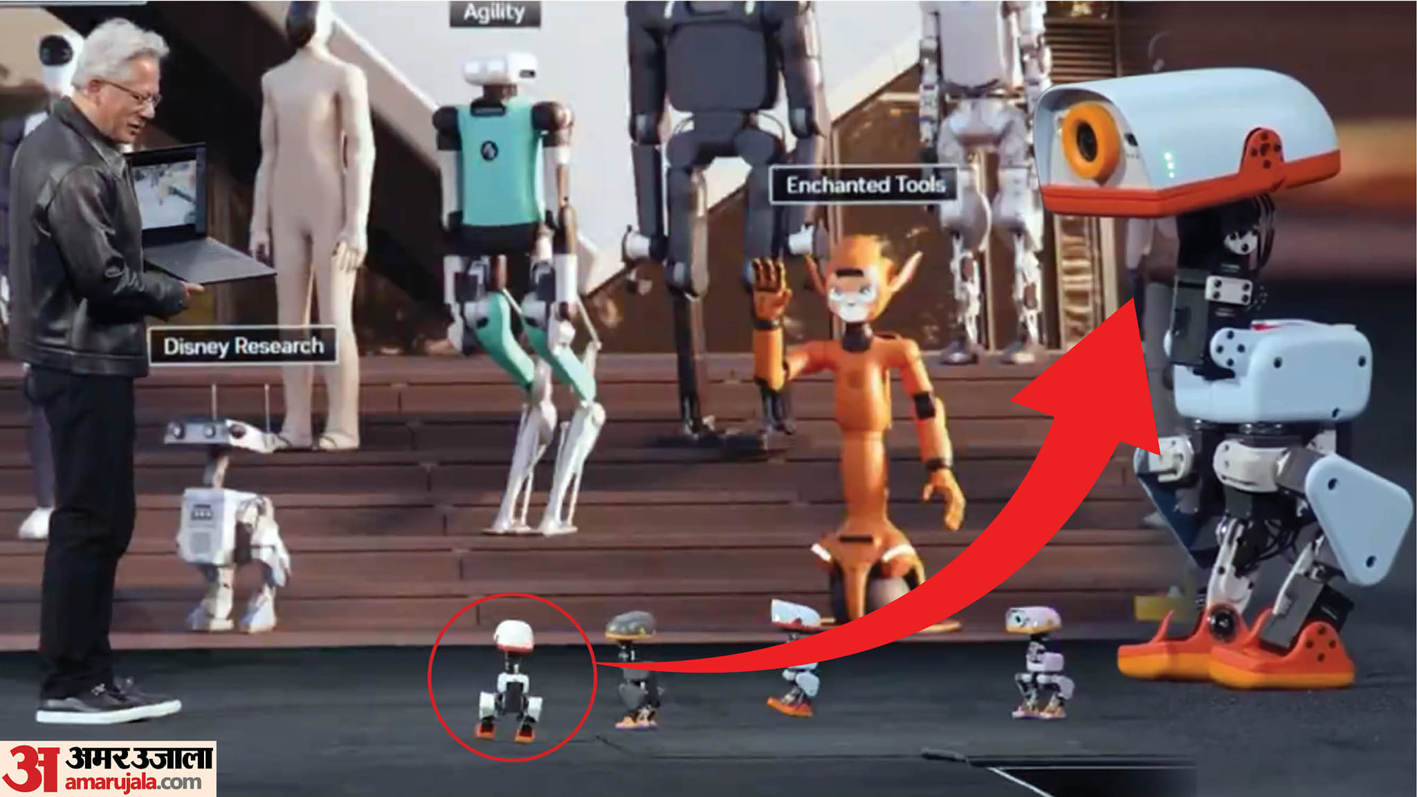 जेनसेन हुआंग के इशारे पर नाचने वाले रोबोट्स: क्या हैं माइक्रोडक? एनवीडिया ने इन्हें कैसे किया है तैयार nvidia microduck Jensen Huang Unveils 10 Inch AI Robots Trained in Virtual World