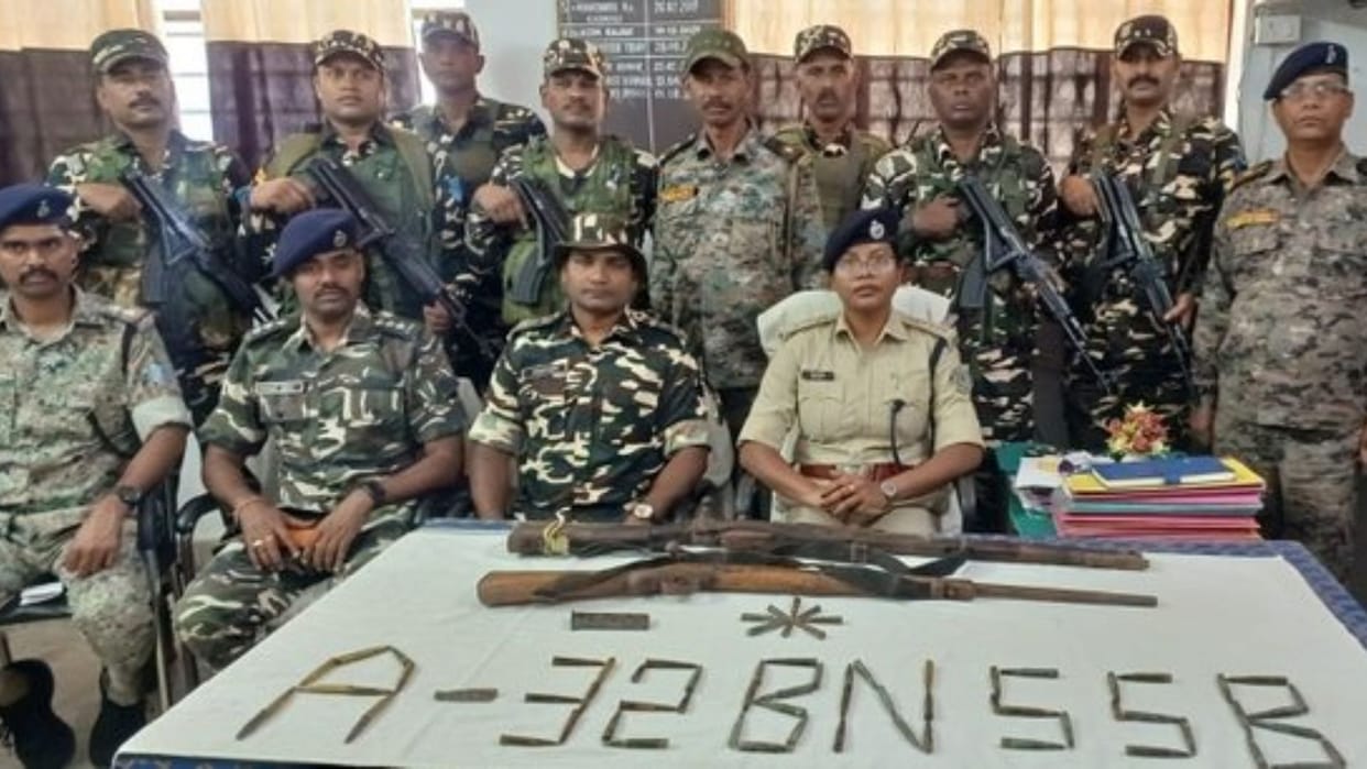 jharkhand forest search operation rifles cartridges and IED containers recovered