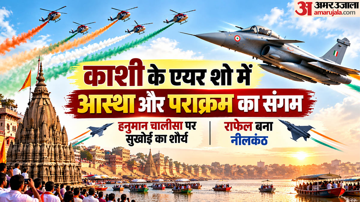 शिव की काशी में एयर शो: मंत्रों- हनुमान चालीसा पर लड़ाकू विमानों की उड़ान, मां गंगा पर फूलों की बारिश