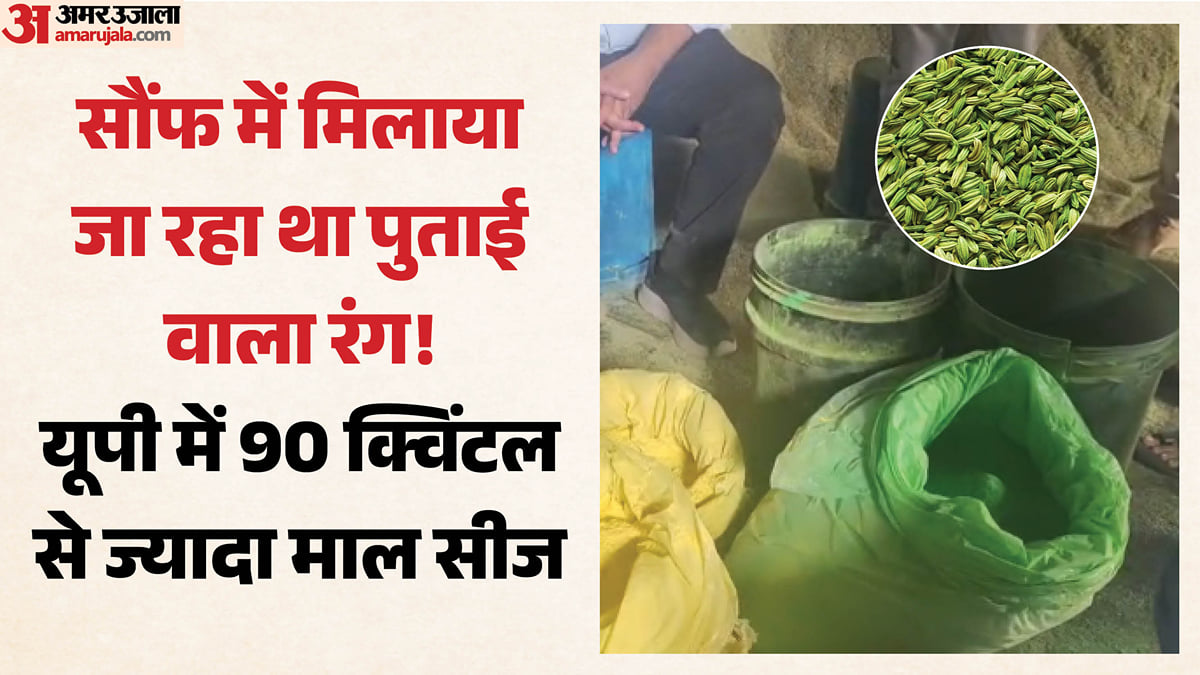 यूपी: 10 लाख की मिलावटी 90 क्विंटल सौंफ सीज, पुताई वाले हरे रंग से रंगने का आरोप; 15 टीमों की छापेमारी
