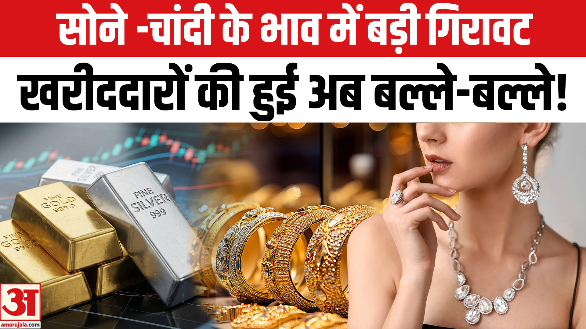 सोना ₹1,000 टूटा और चांदी ₹5,900 धड़ाम,10 महीने के निचले स्तर पर सफेद धातु