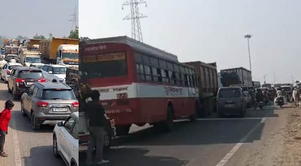Farrukhabad Massive traffic jam on Panchal Ghat bridge long queues of vehicles on both sides
