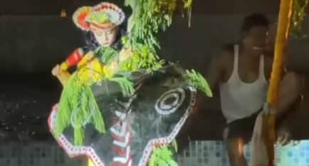 Kanpur Grand staging of Shri Krishna Leela in Ghatampur humbling of serpent Kalia and the slaying of Bakasura
