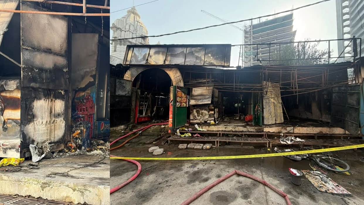 young man died in massive fire at Mini Chaupati in Noida's Sector 125