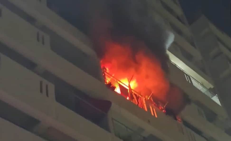 Fire breaks out in sixth-floor flat at DDA Prime Apartments narela delhi
