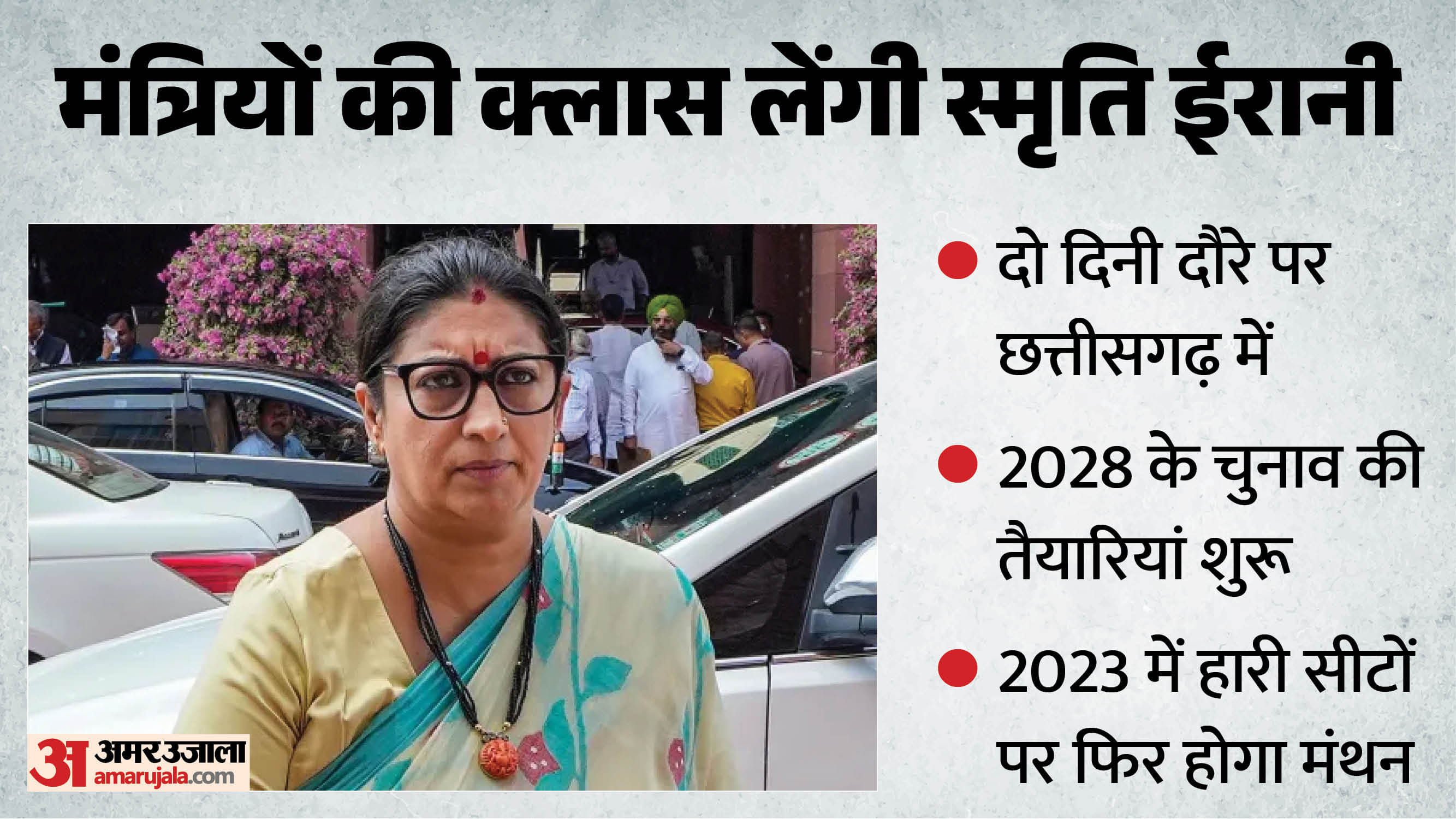 स्मृति ईरानी दो दिन छत्तीसगढ़ में रहेंगी