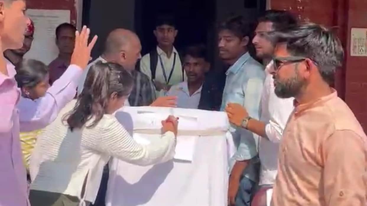 Uproar at Bareilly College ABVP activists stage a protest