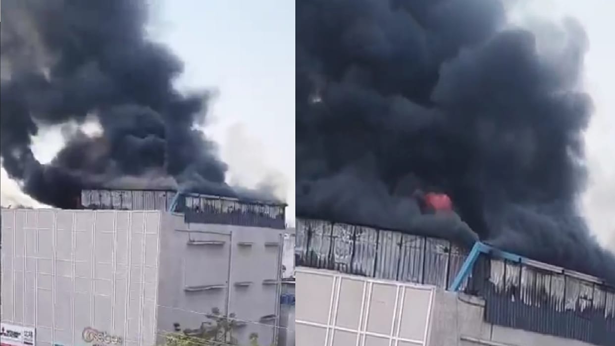 Massive fire at Mahalaxmi Market, flames reach fourth floor; losses worth lakhs feared in Raipur