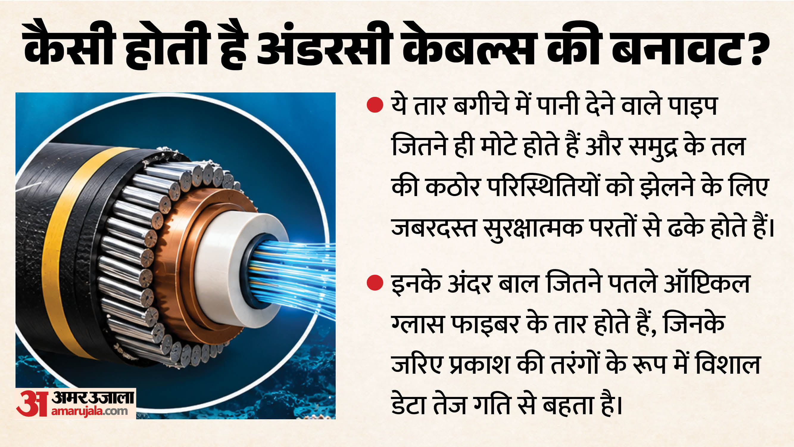समुद्र के नीचे बिछीं केबल्स कैसे ले जाती हैं इंटरनेट।