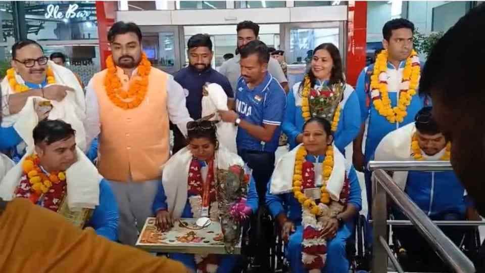 खिलाड़ियों का दिल्ली में हुआ स्वागत