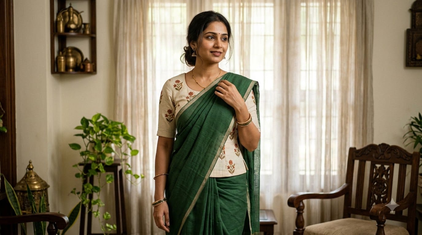 No Blouse Ready for Karwa Chauth? Try These 7 Saree Styling Ideas
