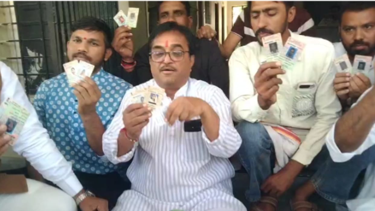 omkareshwar mandleshwar narmada river voter id cards found congress demands probe