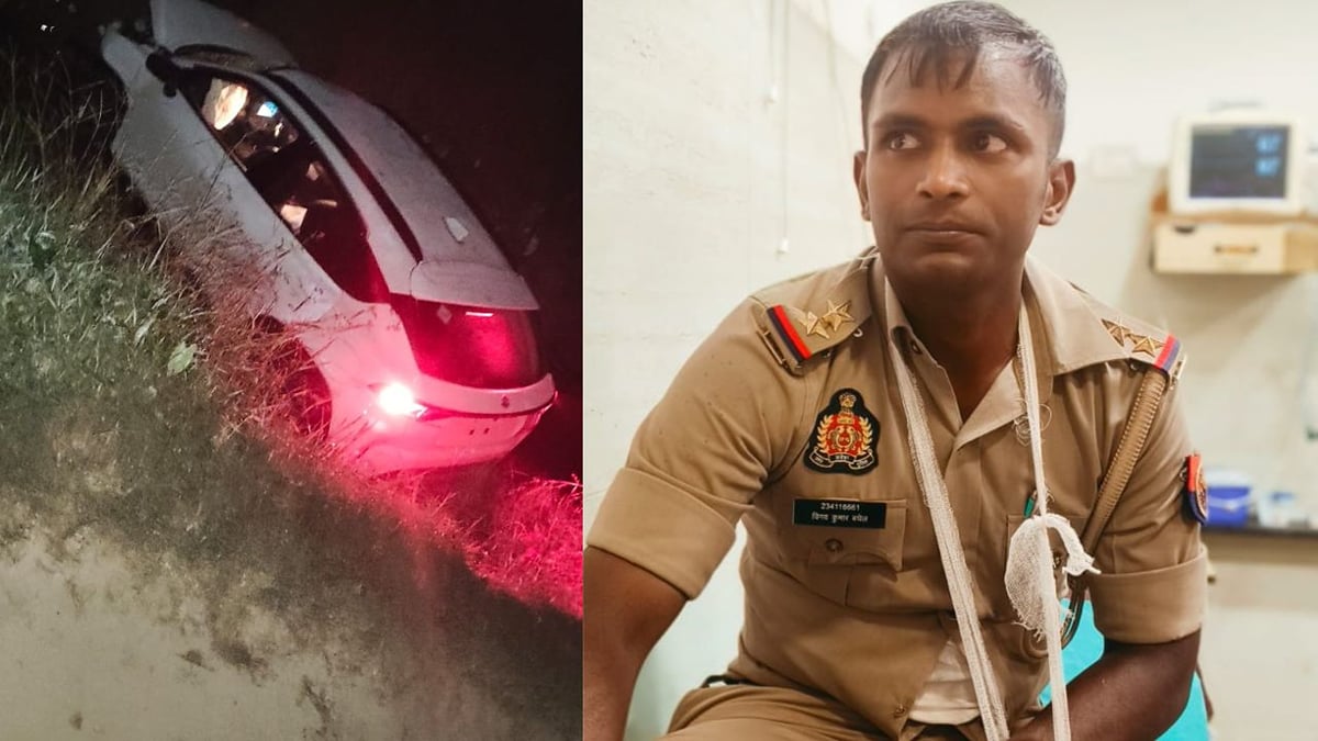 हापुड़: गश्त पर जा रहे पुलिसकर्मियों की कार अनियंत्रित होकर रजवाहे में गिरी, तीनों घायल, एक की हालत गंभीर