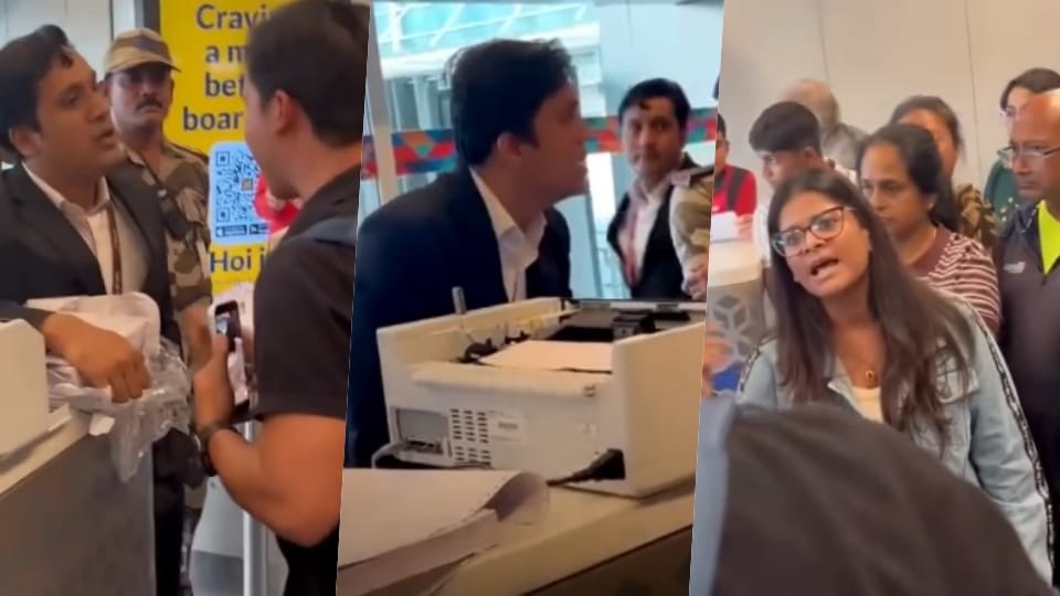 Argument between SpiceJet staff and passengers at Delhi Airport