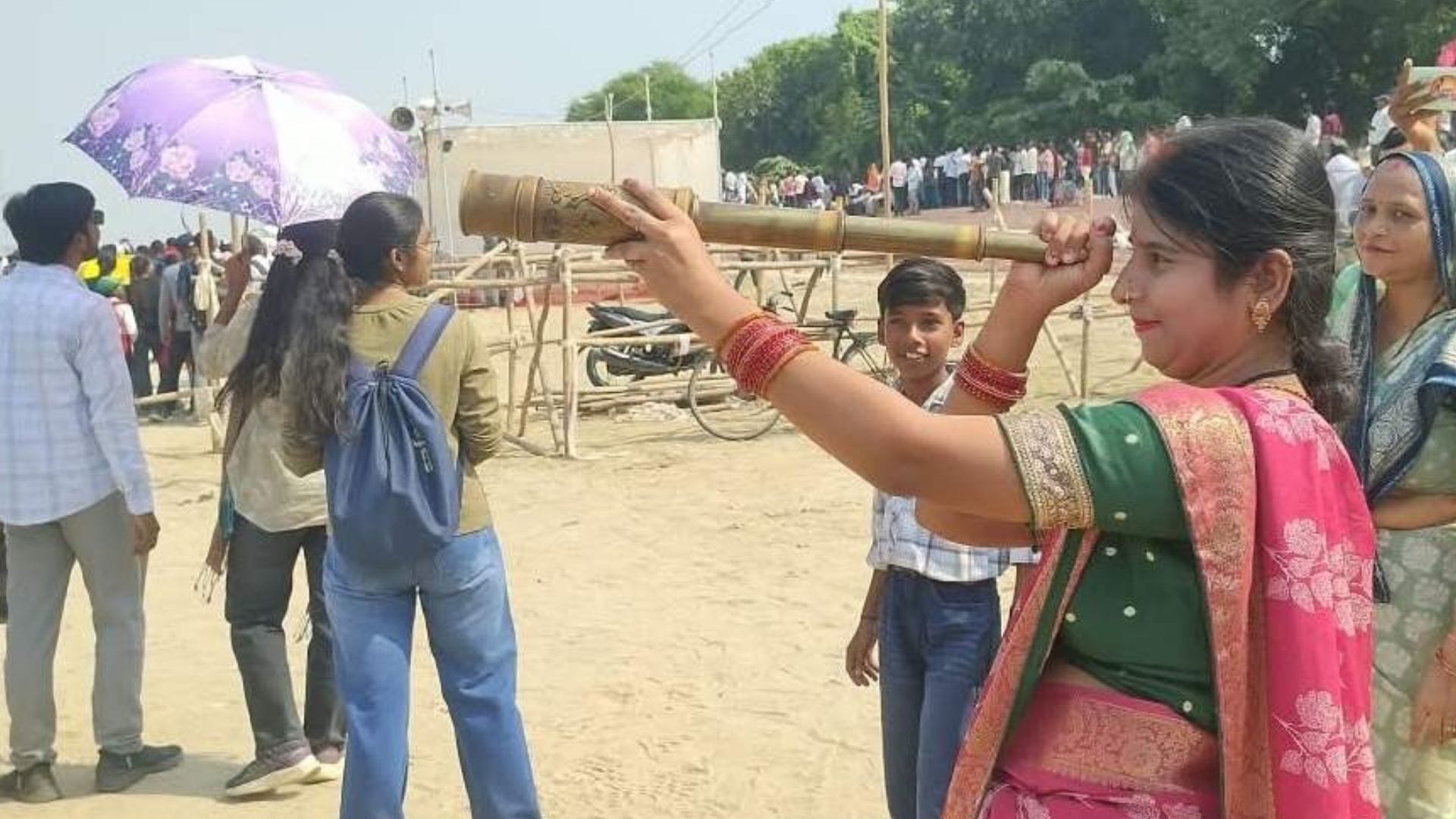 Air show thrill Rafale captured 110 km away hundreds thousands spectators gather across stretch along Ganges