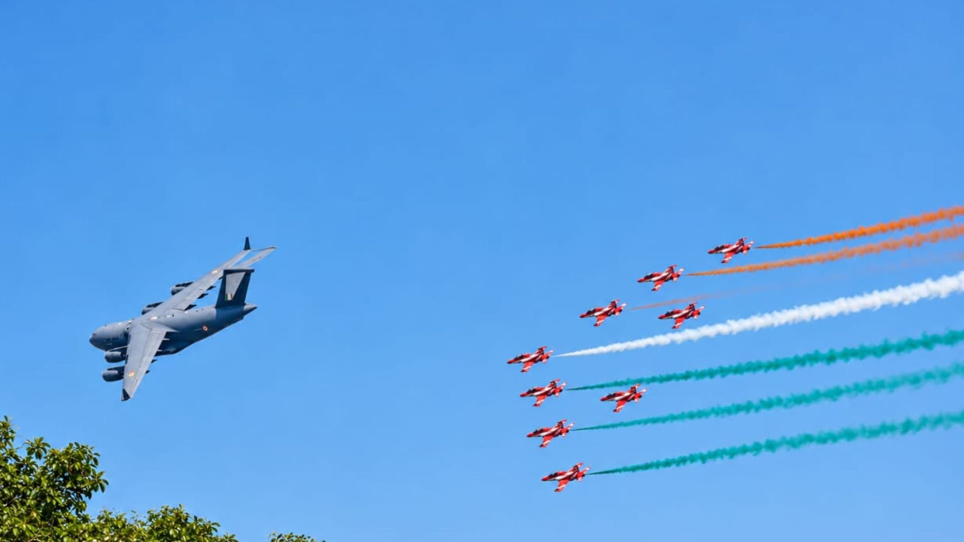 Air show Varanasi in Fighter jets perform maneuvers above Ganga ghats massive crowds to witness show