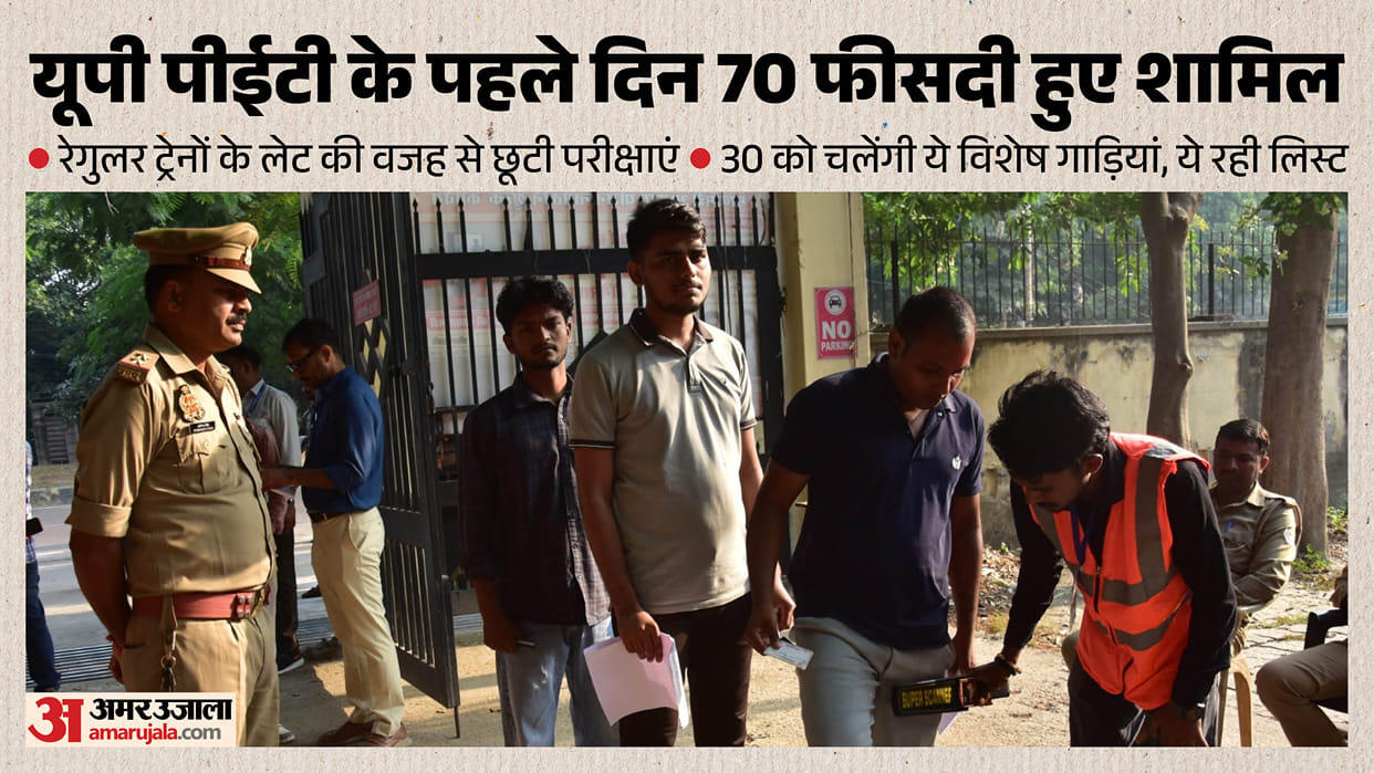 UP PET: 70% candidates appeared on the first day, 21 suspects were arrested; many missed the exam due to train