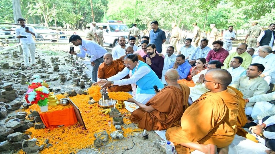 Deputy CM Keshav Prasad Maurya attend in Abhidhamma Day event held at Jasrajpur Sankisa in Mainpuri